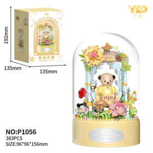 Swing Teddy Music Box (Transparent Cover + Rotating Music Base) 383PCS