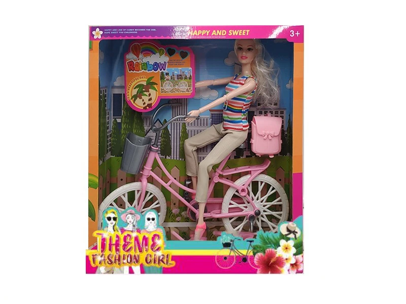 High-end 11.5 inci 11 sendi tema tubuh padat sepeda fashion Barbie aksesoris sabuk