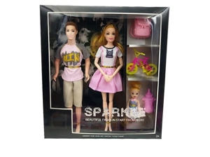 11.5 inci pakaian fesyen lelaki dan perempuan campuran pakaian Barbie kecil dan beg, basikal, botol susu aksesori