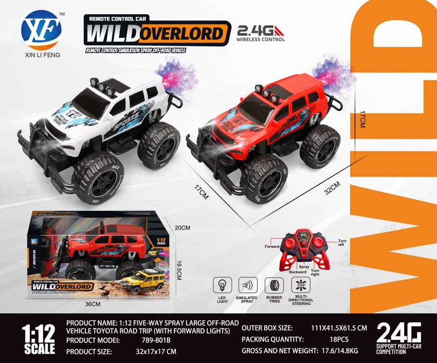 1:12 5CH Spray Large Off-Road Vehicle Toyota Land Cruiser (With Front Light)
