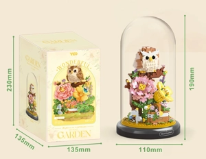 Taman burung hantu + penutup telus + asas hitam (1123PCS)