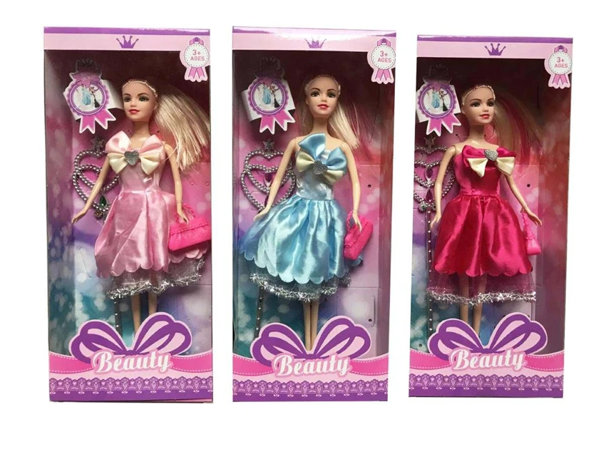 11.5 Inchi padat badan tangan Barbie busur fesyen skirt 3 campuran dengan batang ajaib