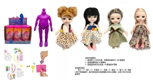 Boneka garam mandi terbaru 6,5 inci, 12 sendi padat, 6D, boneka mata yang indah dengan 6 aksesori kejutan yang berbeda, 4 6PC.