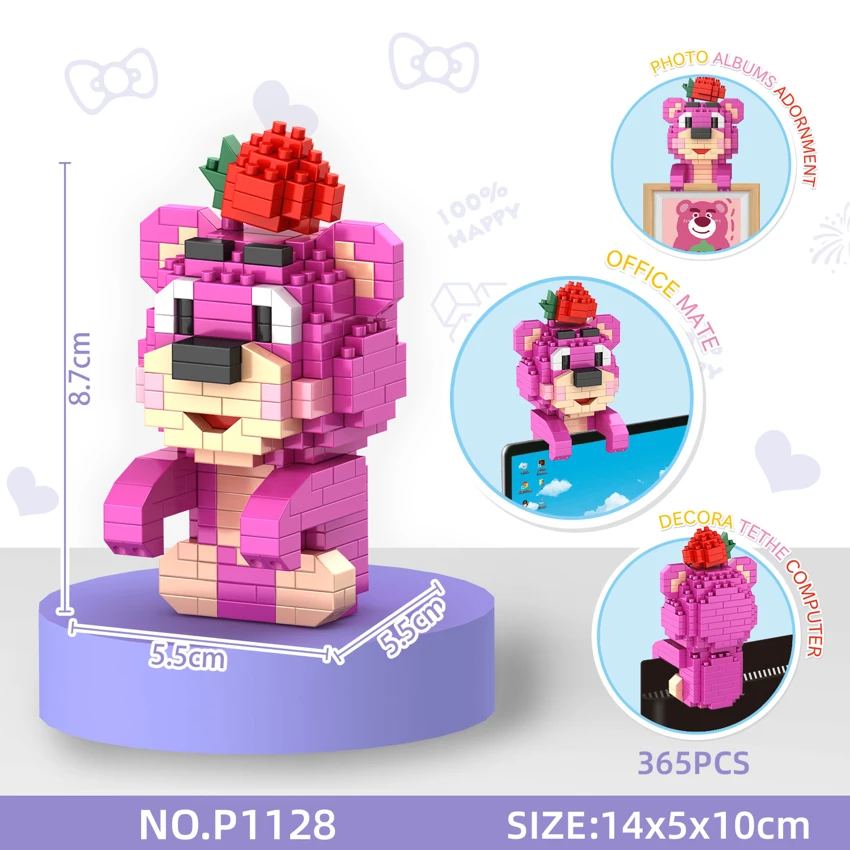Liontin Strawberry Bear (365pcs)