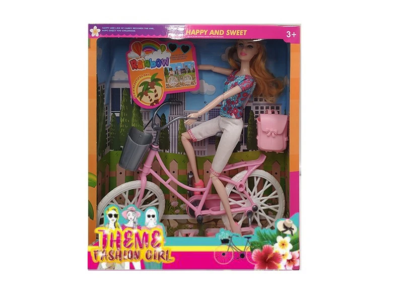 High-end 11.5 inci 11 sendi tema tubuh padat sepeda fashion Barbie aksesoris sabuk
