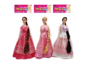 Baru kelas tinggi 11.5 inci padat rambut panjang sendi Puteri gaun Barbie tiga campuran rawak