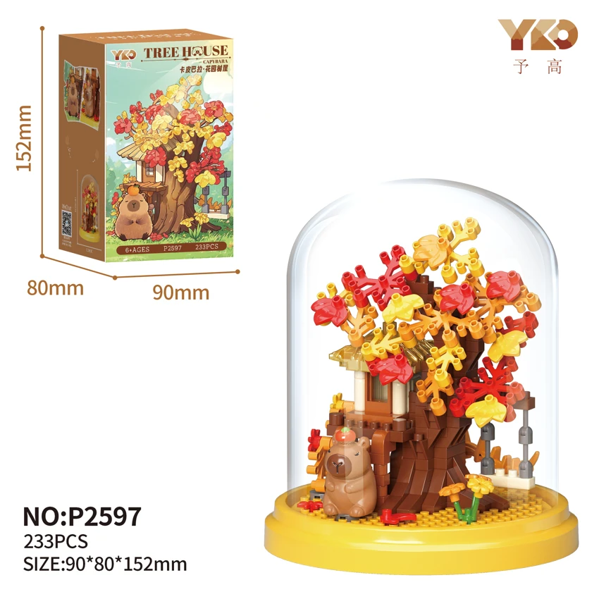 Kapibara-Autumn Daun Mini Rumah Pokok Dengan Penutup Telus (233PCS)