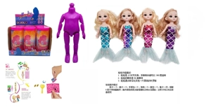 Latest 6.5-inch bath salt doll, 12-joint solid body with 6D realistic eyes, stylish doll fitted with 6 assorted surprise accessories, 4 styles, 6PC