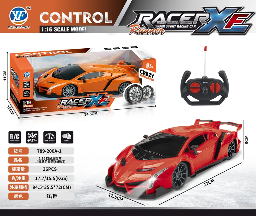 3:16 Kereta kawalan jauh empat arah Lamborghini<br/>Racun (Lampu ke hadapan)