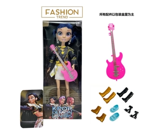 K-POP Rainbow Hunt seri 1 - to - 1 12 inci 12 sendi tubuh padat kaca mata nyata kejutan boneka penyihir dengan anting-anting dengan gitar dengan kartu emas mink satu