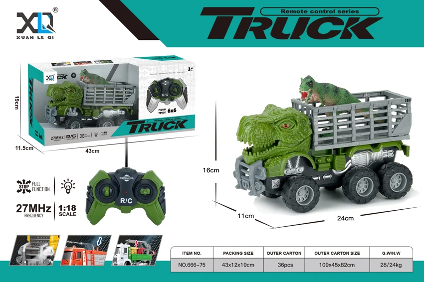 Cross-country Wheel: Green Dinosaur Fence Car + Dragon Boy (Kenderaan Pagar Dinosaur Hijau + Dragon Boy)
