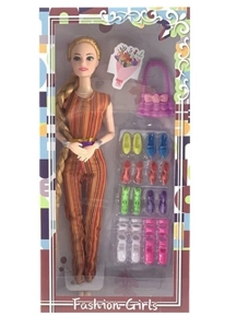 11.5 9 inci sendi padat tubuh panjang辫 mode Barbie tali aksesoris sepatu blow-up, tas tangan