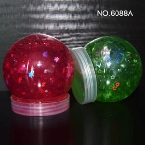 Lumpur kristal Slime Natal bola berwarna dengan lampu flash lumpur kristal