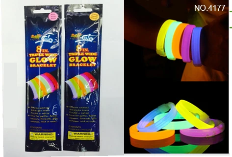 1 set fluorescent triple lebar gelang (kualitas tinggi, melebar dan tebal)