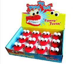 12 pcs/box, Wind-up Jumping White Teeth