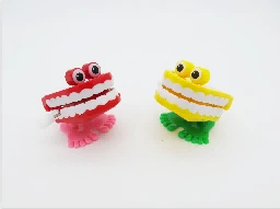 Wind-up Jumping Teeth with Printed Eyes, ABS Material