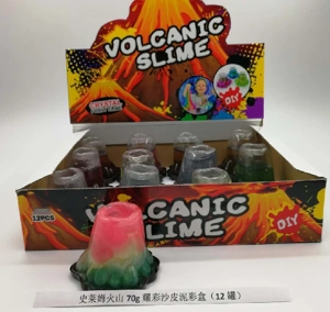 Slime Volcano 70g Sandskin Clay Box (12 botol) Slime Volcano 70g Sandskin Clay Box 12 botol