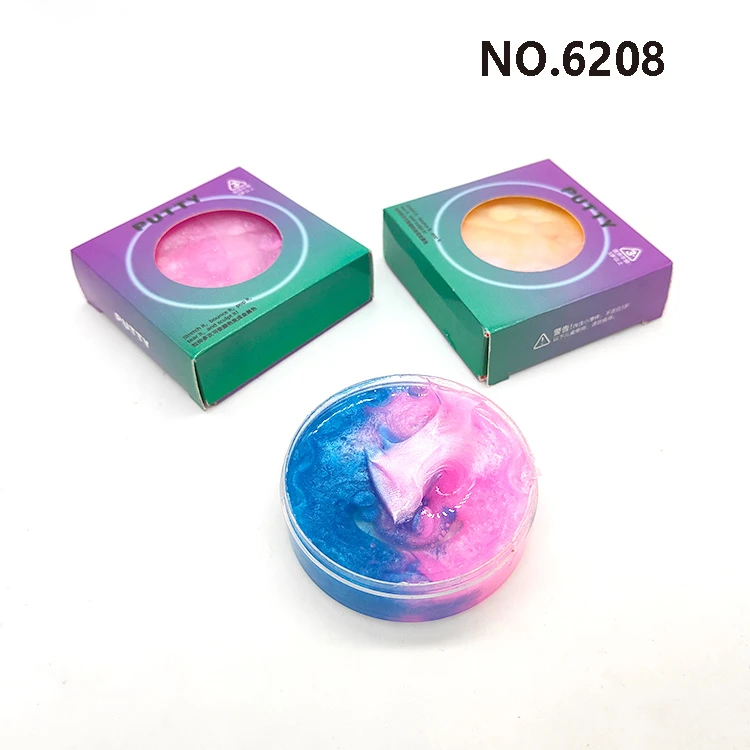 Starry Sky Transparent Bouncing Mud DIY Plasticine, Polystyrene Bottle & White Card Box