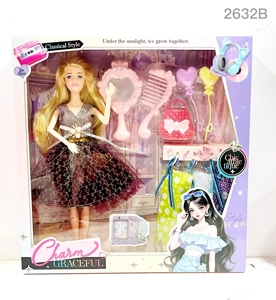 Fesyen baru 11 inci Barbie padat paha 9 sendi dengan aksesori pakaian pelbagai warna