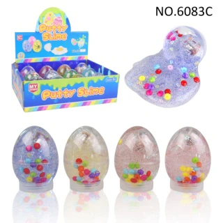 lumpur kristal telur slime dengan lampu kilat bola putty