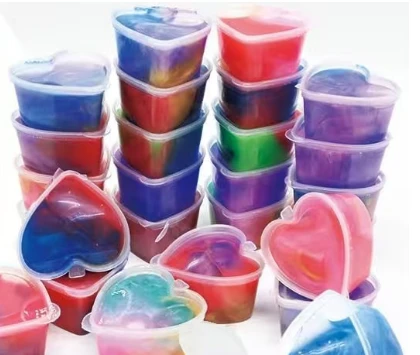 Lumpur Kristal Slime Jantung Peach Aurora Lumpur Putty