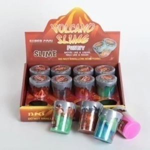 Lumpur kristal Slime gunung berapi kecil 2 warna