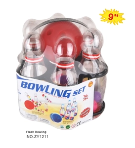 9.5-inch Flashing Bowling Ball with Clear Pins