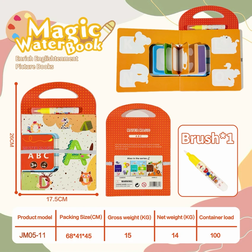 Bahasa Inggeris Alfabet Belajar Buku Lukisan Air Handheld Buku Lukisan Air (Penggambar tebal)