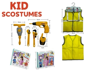 Cross-border Kids Pretend Play DIY Construction Vest, 5-Piece Set (Thickened, Color Box)