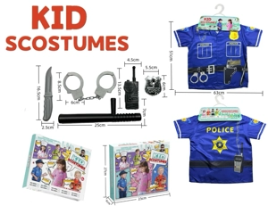 Kanak-kanak rentas sempadan di rumah pakaian DIY peranan bermain polis + 5 set (tebal) (kotak warna) Biru