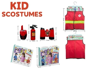 Kanak-kanak rentas sempadan rumah DIY pakaian peranan permainan api pantul reflektif + 3 set (tebal) (kotak warna)