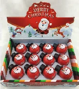 12 pcs / kotak; rantaian 2 ekspresi putar Santa Claus (bahan ABS)