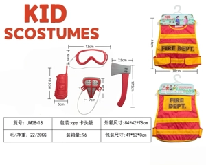 Kanak-kanak rentas sempadan di rumah pakaian DIY peranan permainan Inggeris rompi kebakaran + 4 set (tebal)