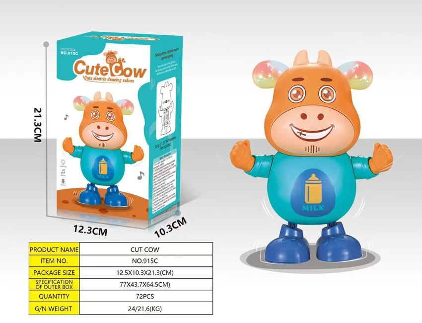 Lampu elektrik, muzik dan tarian<br/>Anak lembu kecil