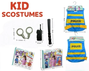 Cross-border Kids Pretend Play DIY Traffic Police Vest with English Print, 3-Piece Set (Thickened, Color Box)