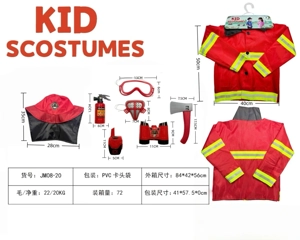 Kanak-kanak rentas sempadan melalui rumah pakaian DIY peranan permainan pakaian kebakaran + topi kebakaran + set 6 keping (tebal)