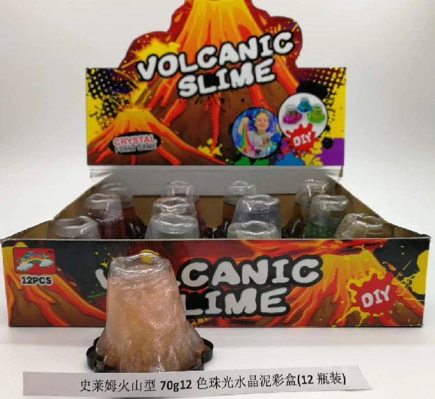 Slime Volcano 70g Pearl Crystal Mud Box (12 botol)