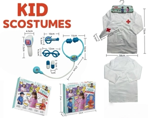 Cross-border anak-anak di rumah pakaian DIY peran bermain Palang Merah pakaian dokter + set 6 pcs (model tebal) (model kotak warna) putih