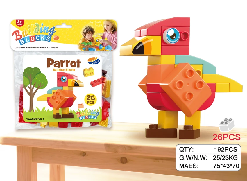 Parrot serasi Lego blok granular besar (26PCS)