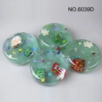 lumpur kristal slime Krismas salji kepingan putty