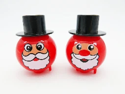 2 Styles Wind-up Rotating Santa Claus with Different Faces, ABS Material