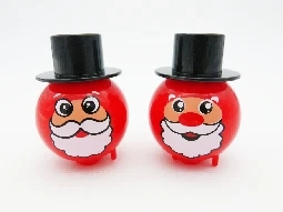 2 Styles Wind-up Rotating Santa Claus with Different Faces, ABS Material