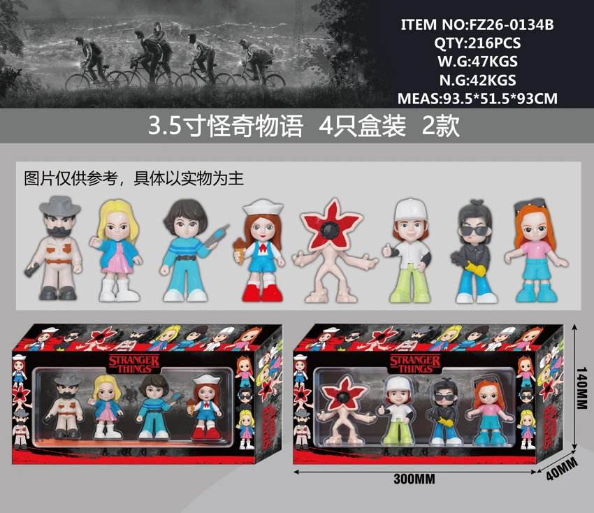 3.5 Inch Stranger Things 4 pieces box packing