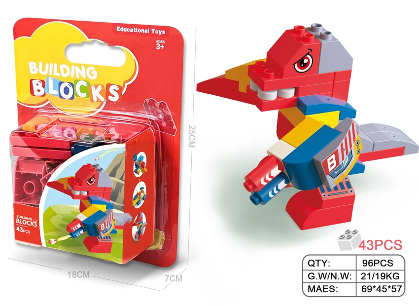 Mekanik Godzilla kompatibel dengan Lego blok granular besar (43PCS)