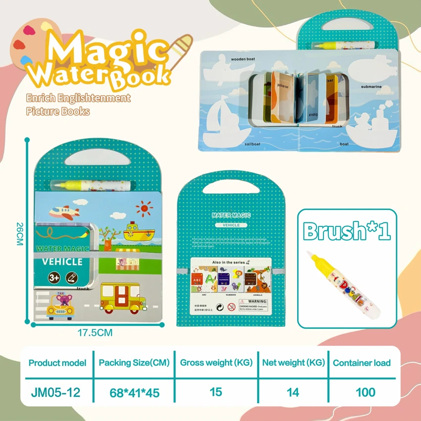 Pengangkutan Belajar Buku Lukisan Air Handheld Buku Lukisan Air Senyap (Tebal)