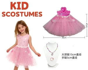 Pakaian Puteri Keluarga Role Playing Kanak-kanak Seluar pendek Sanrio Kitty Kalung kucing + Gelang (tebal) Pink
