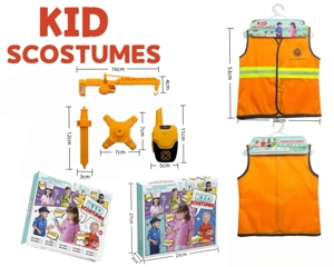 Cross-border anak-anak rumah DIY pakaian peran bermain proyek rompi reflektif + set 4 buah (model tebal) (model kotak warna)