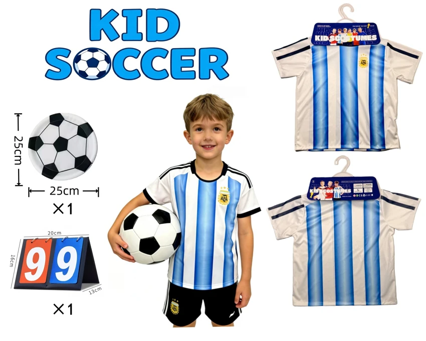 2026 Piala Dunia anak-anak bermain peran pakaian pertandingan seragam + Frisbee set papan skor (tebal) Argentina