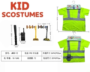 Anak-anak lintas batas di rumah pakaian DIY peran bermain polisi lalu lintas + set 4 potong (model tebal)