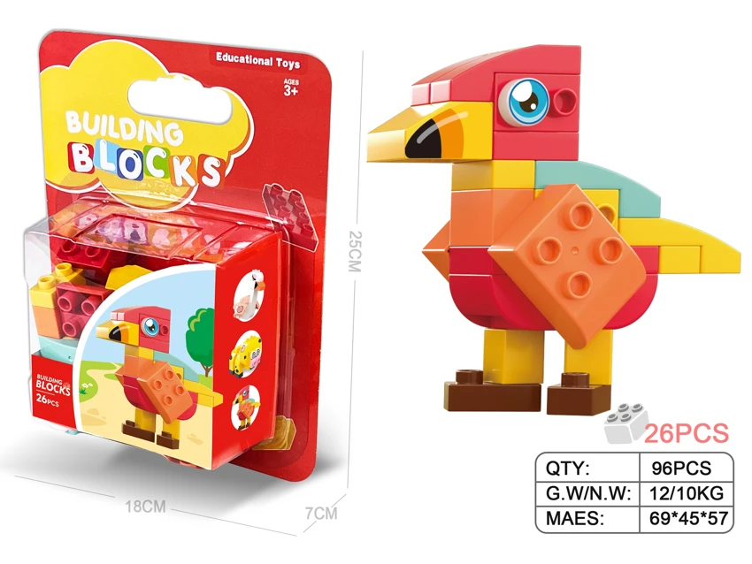 Parrot Large Particle Building Blocks Compatible with Lego, 26PCS